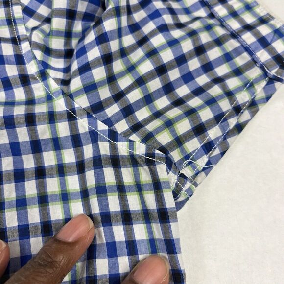 Robert Graham Mens Button Down Shirt Plaid Contrast Trim Short Sleeve SMALL FLAW - Picture 13 of 13